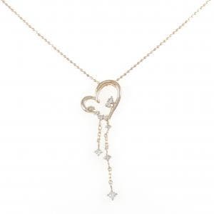 K18PG ハート ダイヤモンド ネックレス 0.15CT