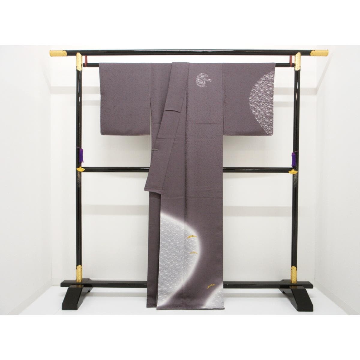 【未使用品】訪問着　友禅金彩加工　ボカシ染　身幅Ｌ寸