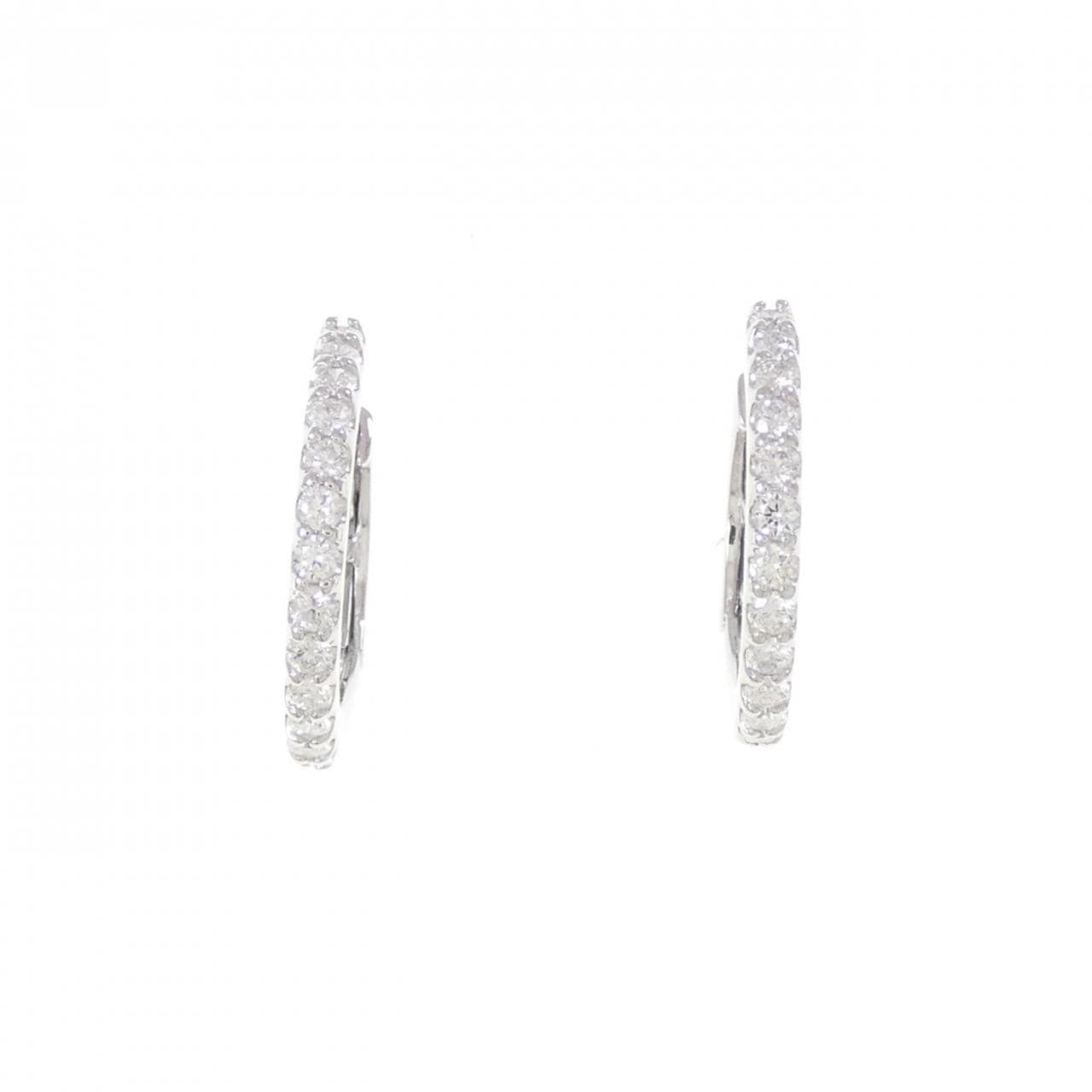 【新品】PT900 ダイヤモンド フープ ピアス 0.40CT