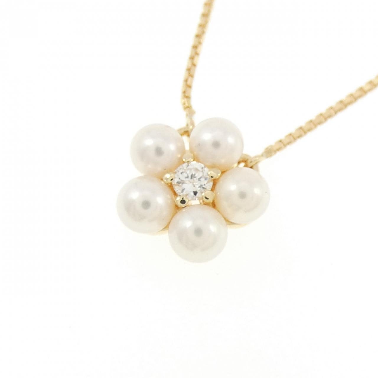 K18YG フラワー アコヤパール ネックレス