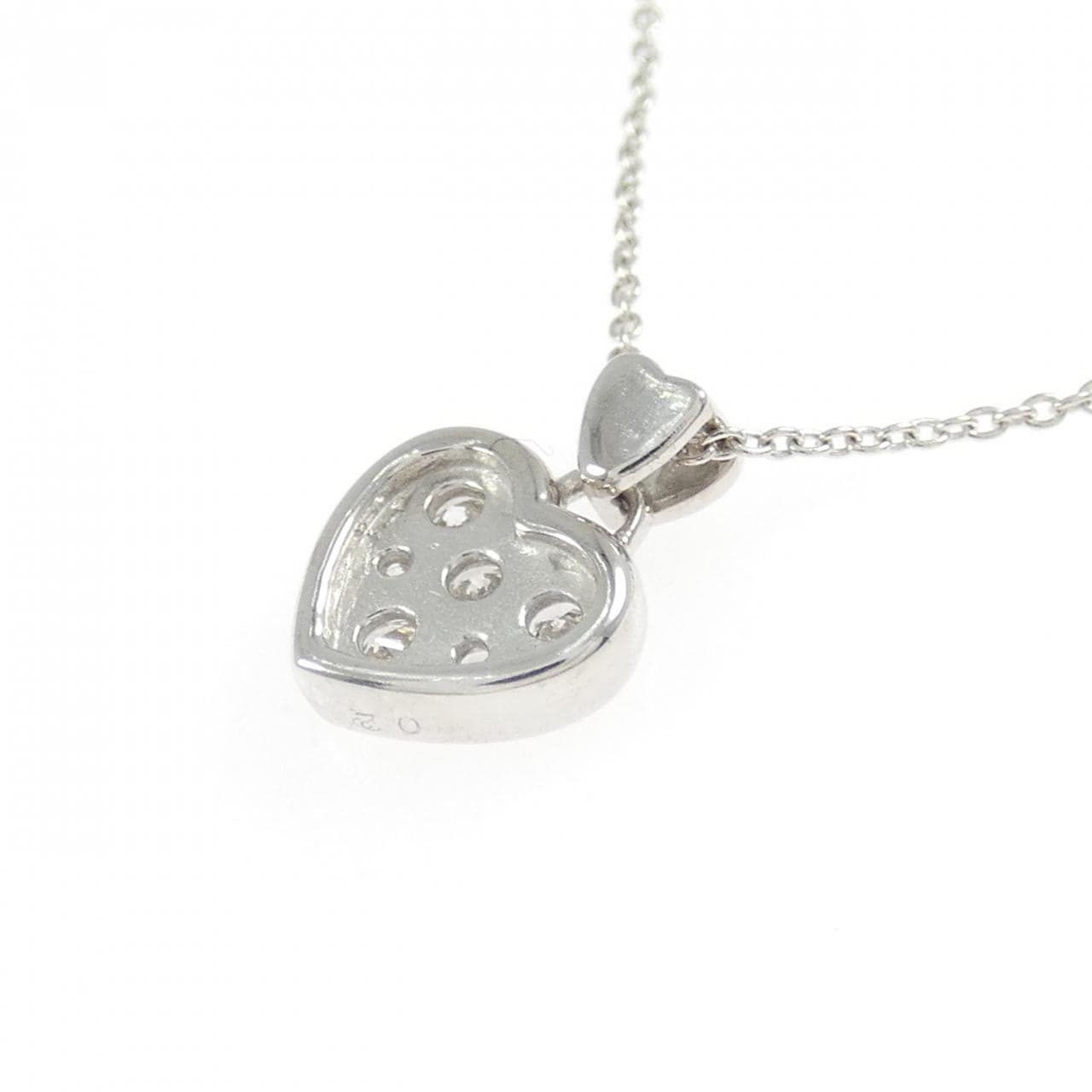 K18WG ハート ダイヤモンド ネックレス 0.2CT
