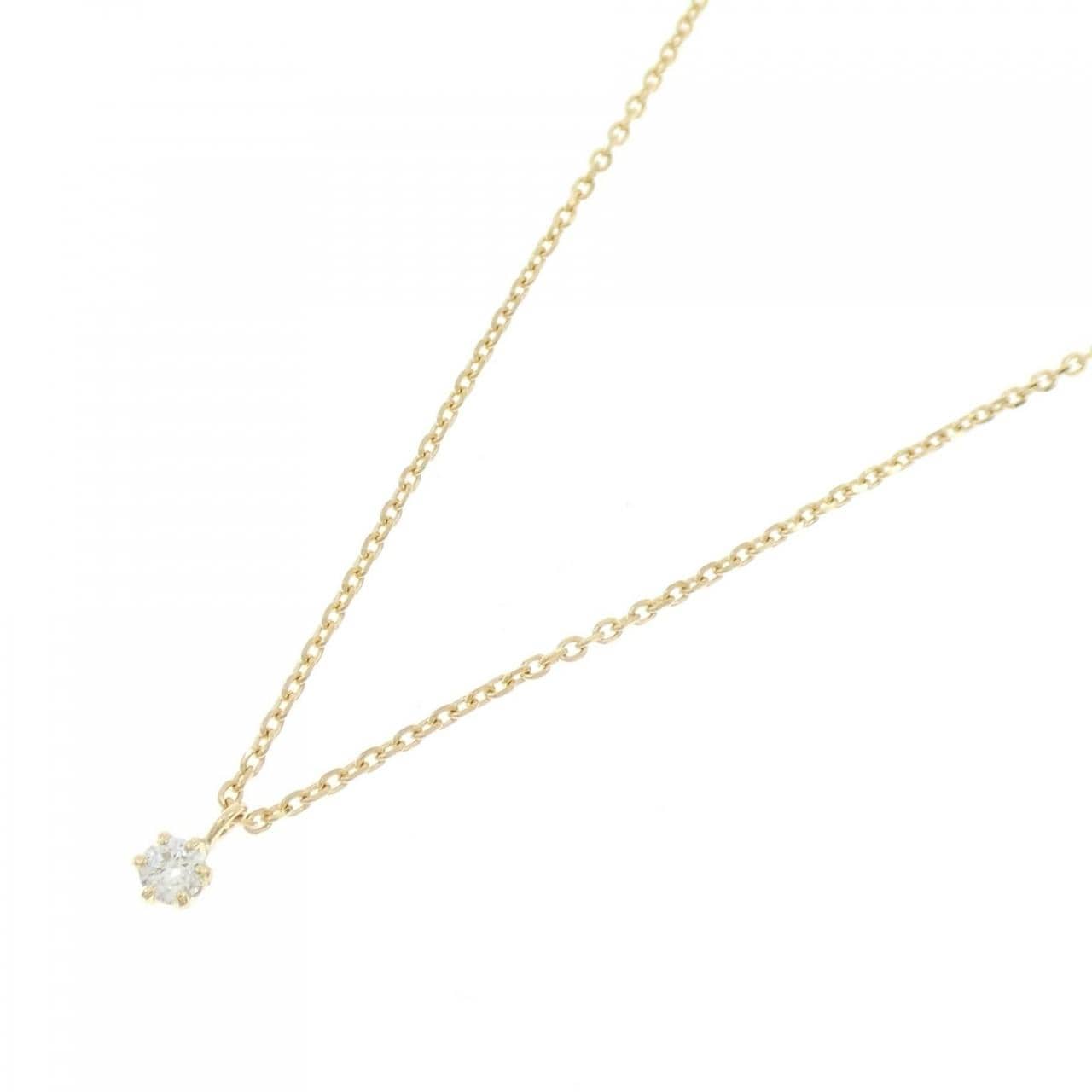 K18YG Solitaire Diamond Necklace 0.05CT