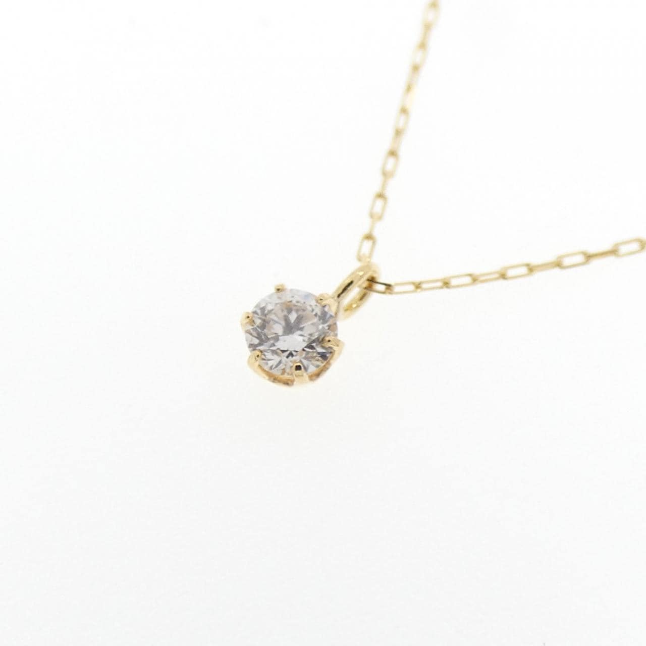 K18YG ソリティア ダイヤモンド ネックレス 0.07CT