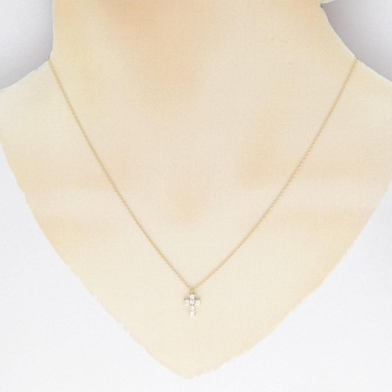 ヴァンドーム クロス ダイヤモンド ネックレス 0.18CT