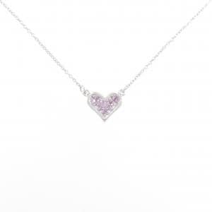 K10WG ハート サファイヤ ネックレス 0.26CT