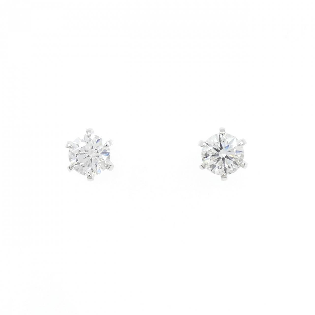【リメイク】PT900/ST ダイヤモンド ピアス 0.422CT 0.426CT E-F VS1-2 EXT H&C