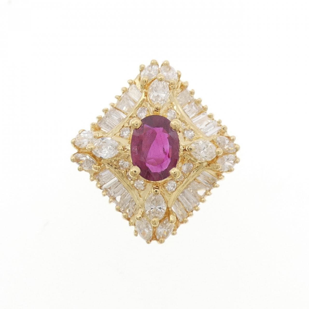 K18YG ルビー リング 0.83CT