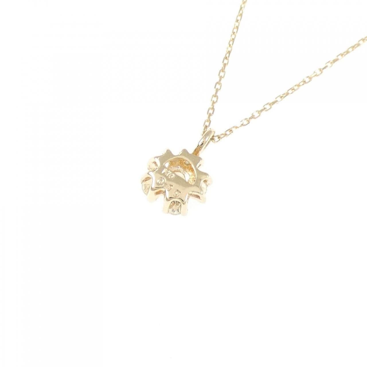 K10YG 花朵鑽石項鍊 0.15克拉