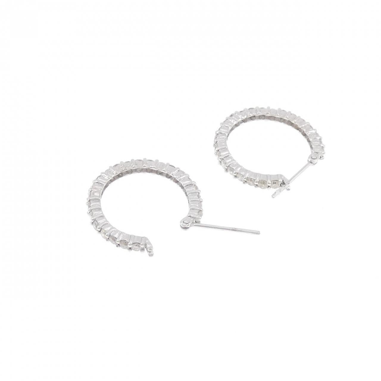 K18WG ダイヤモンド ピアス 1.00CT