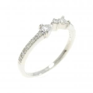 K18WG リボン ダイヤモンド ピンキー リング 0.15CT