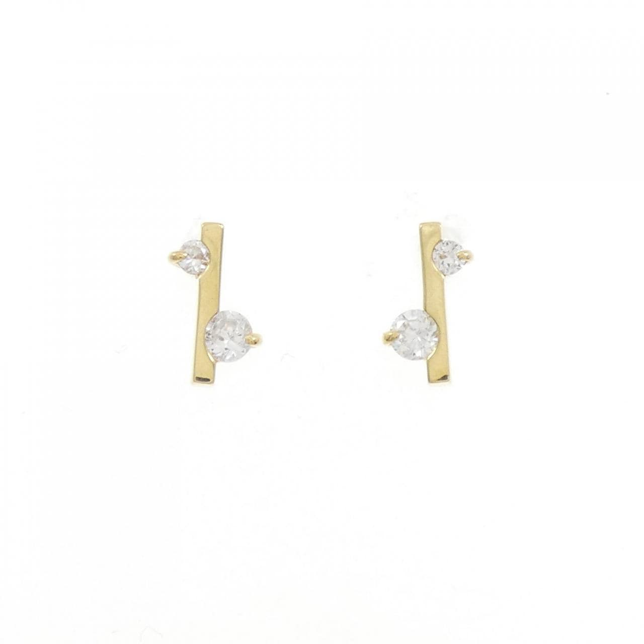 K18YG cubic earrings