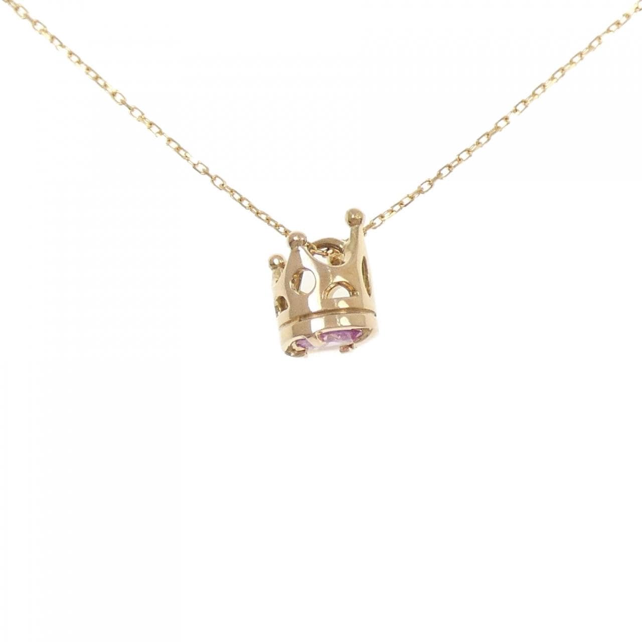 K18PG クラウン サファイヤ ネックレス 0.51CT