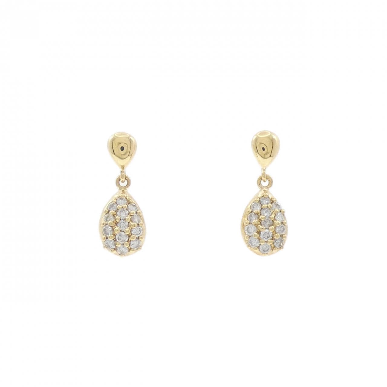 K18YG パヴェ ダイヤモンド ピアス 0.30CT