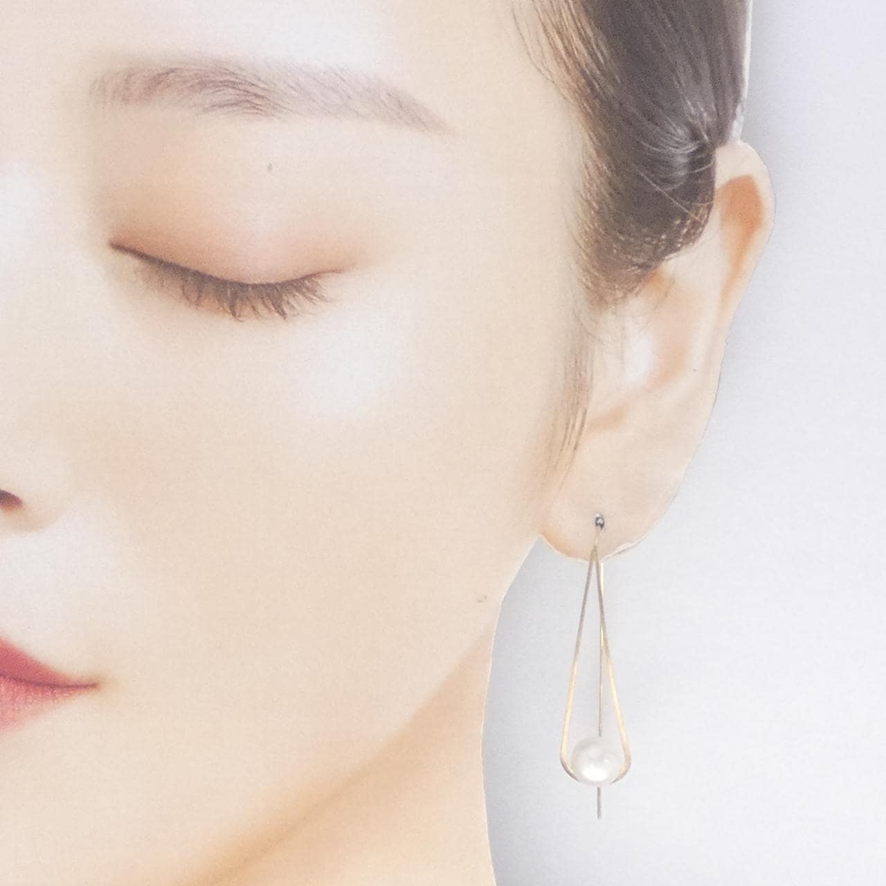 アガット 淡水パール ピアス 8.1mm