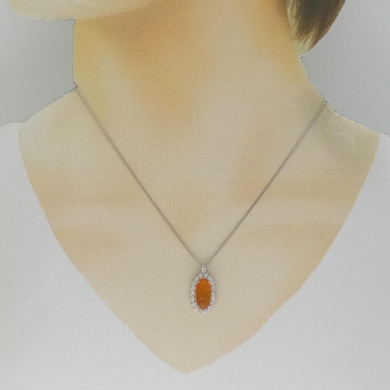 PT900/PT850 オパール ネックレス 2.75CT