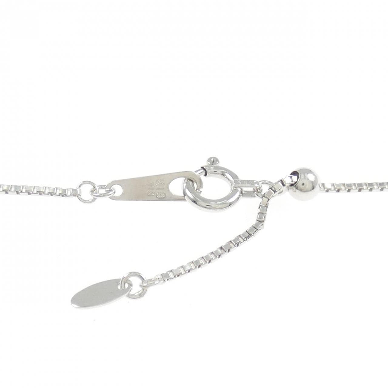 K18WGフラワー  ルビー ネックレス 0.135CT