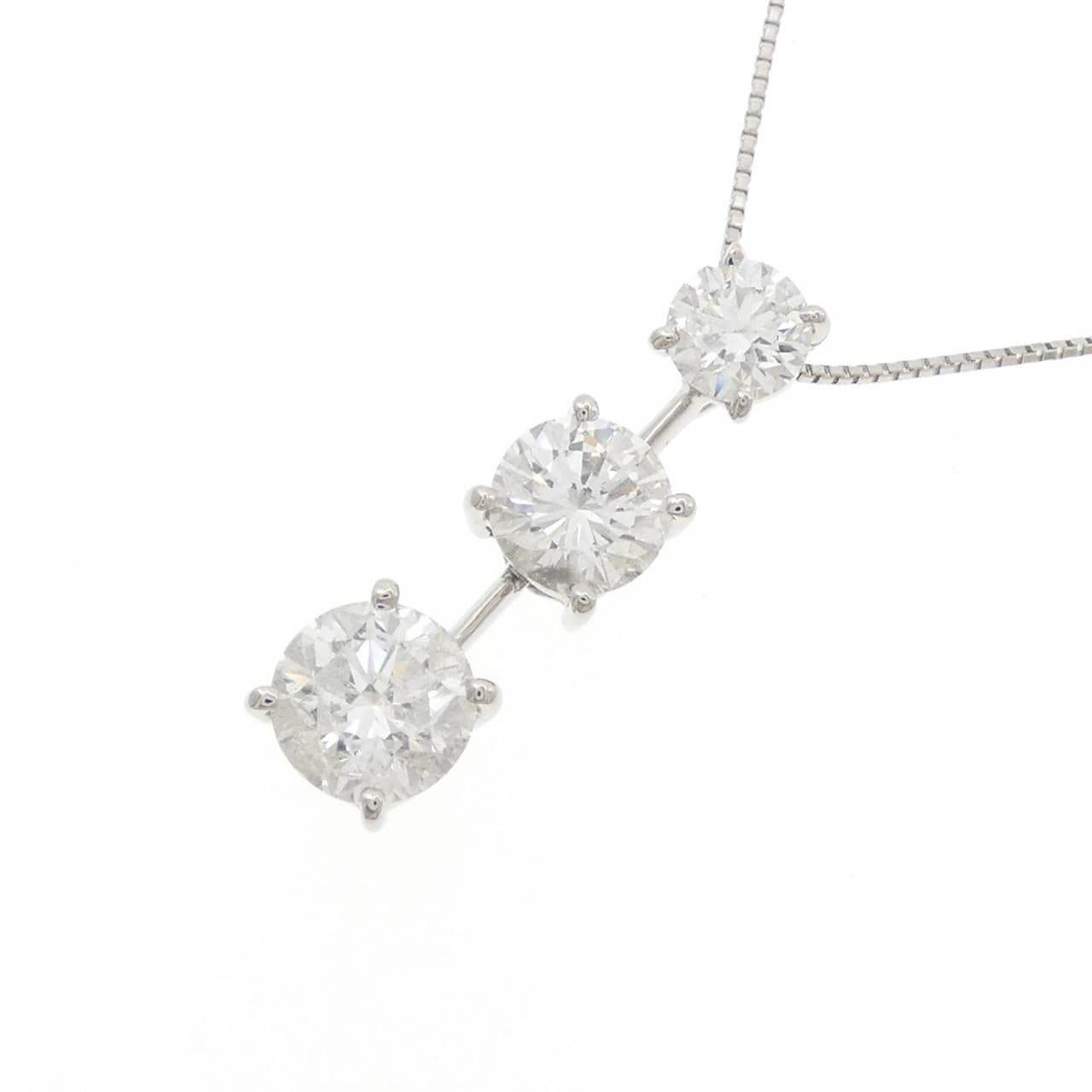 PT900/PT850 ダイヤモンド ネックレス 3.117CT F-G SI2-I1 VG-GOOD