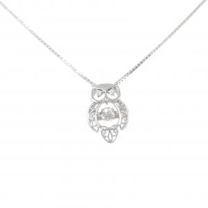 K18WG フクロウ ダイヤモンド ネックレス 0.10CT