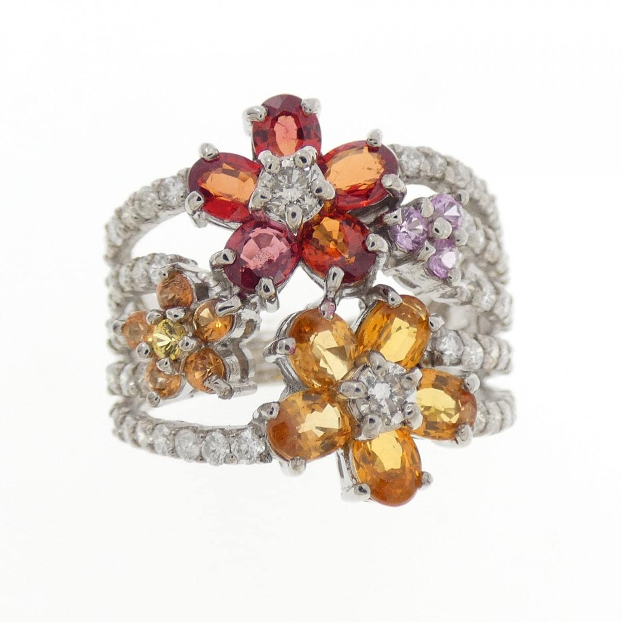 K18WG花卉藍寶石戒指2.25CT