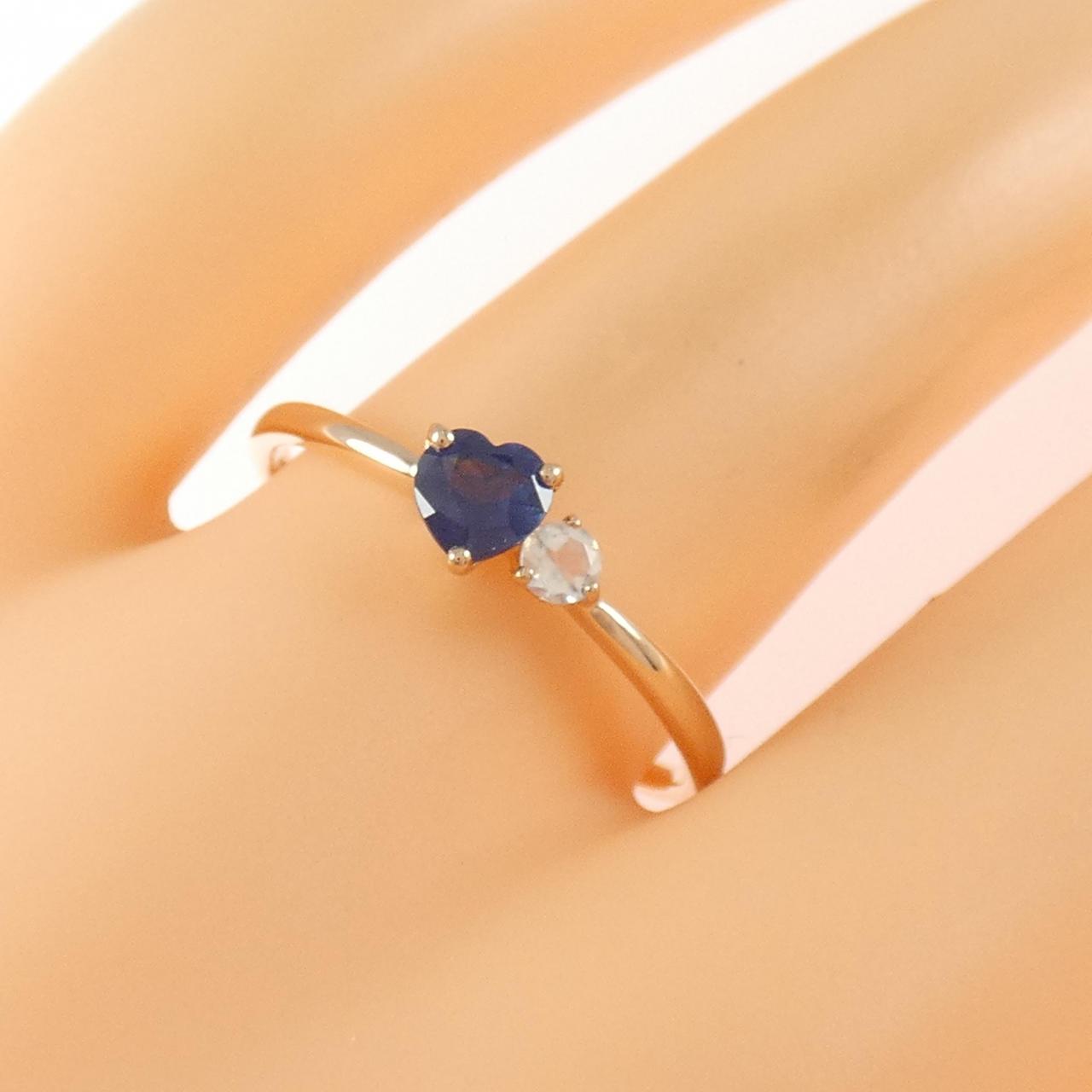 K10PG ハート サファイヤ リング