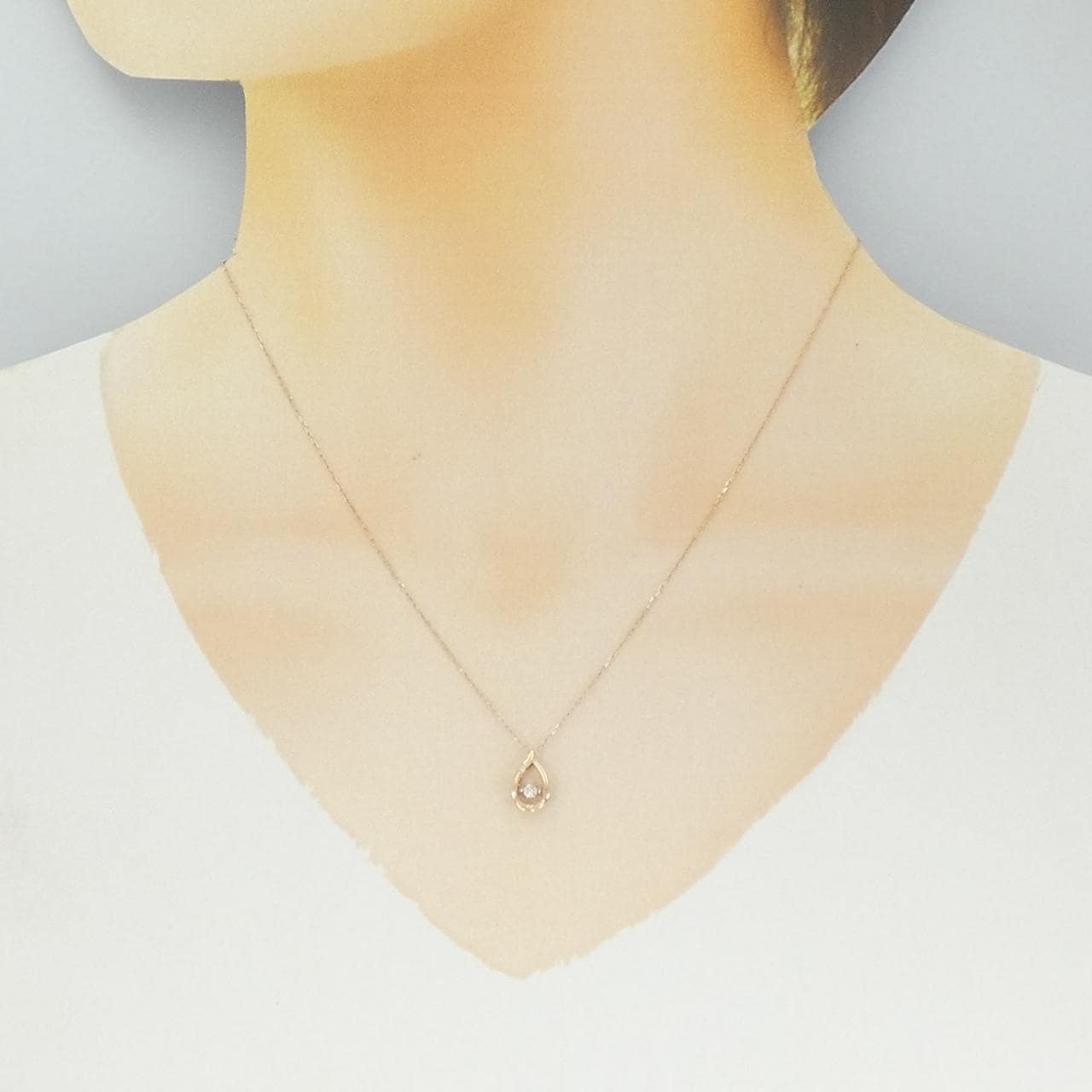 K10PG ダイヤモンド ネックレス 0.05CT