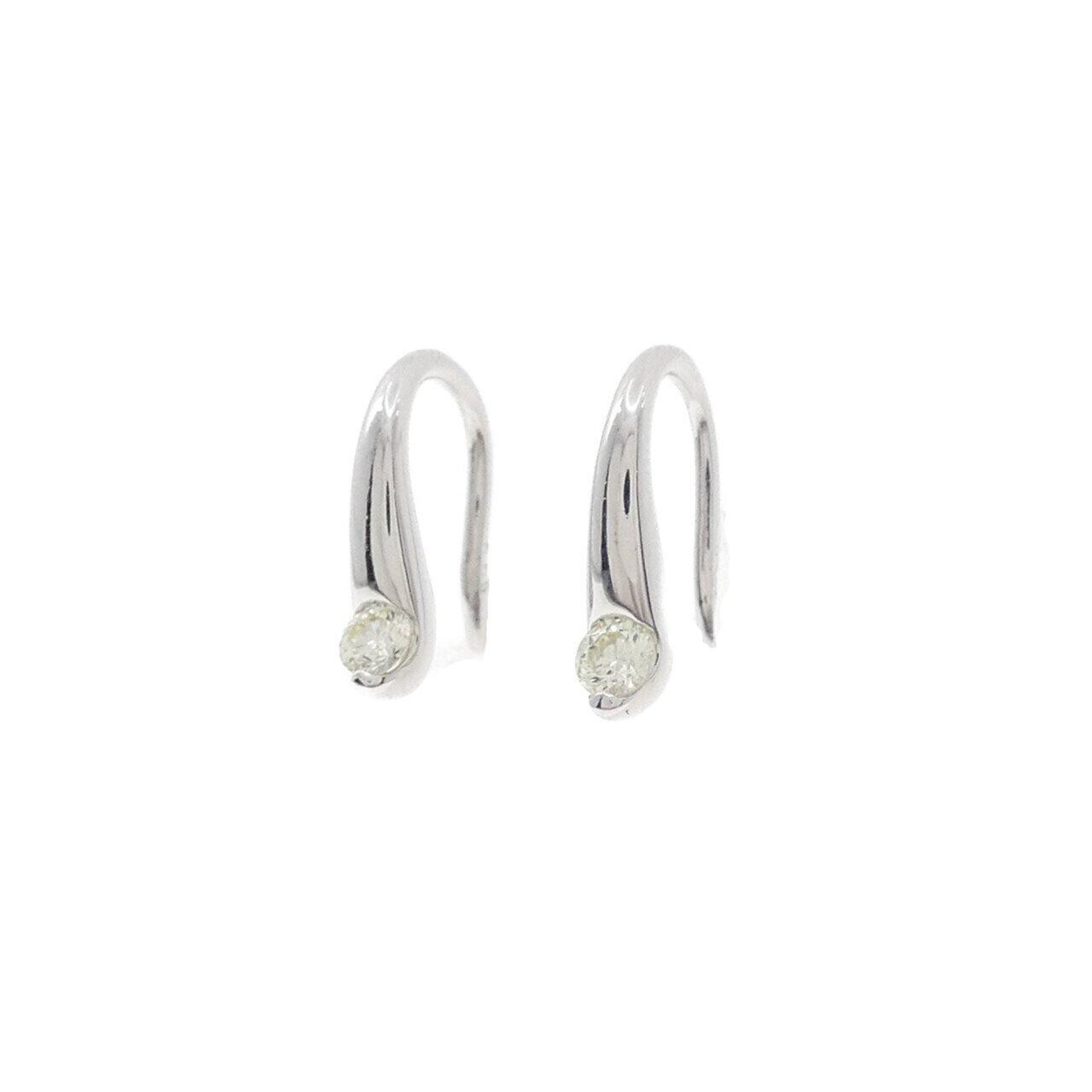 K18WG ダイヤモンド ピアス 0.10CT