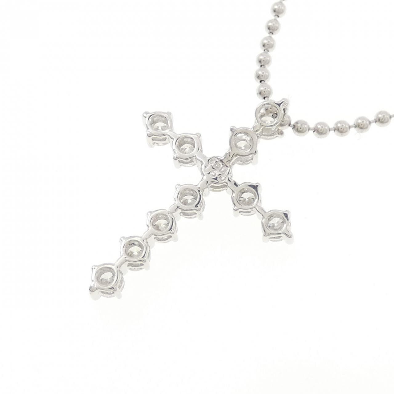 750WG クロス ダイヤモンド ネックレス 0.69CT