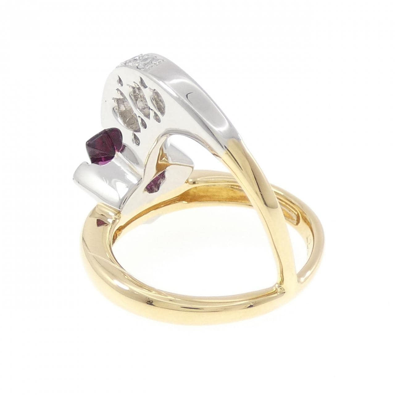 K18YG/PT900 紅寶石碧璽戒指 1.39CT