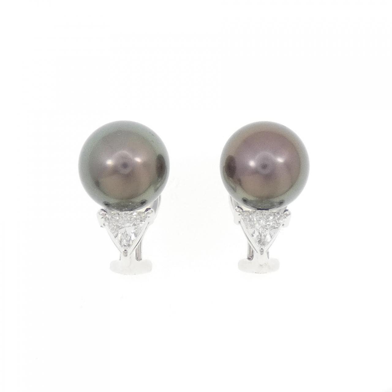 MIKIMOTO Black Pearl Earrings 10.8mm