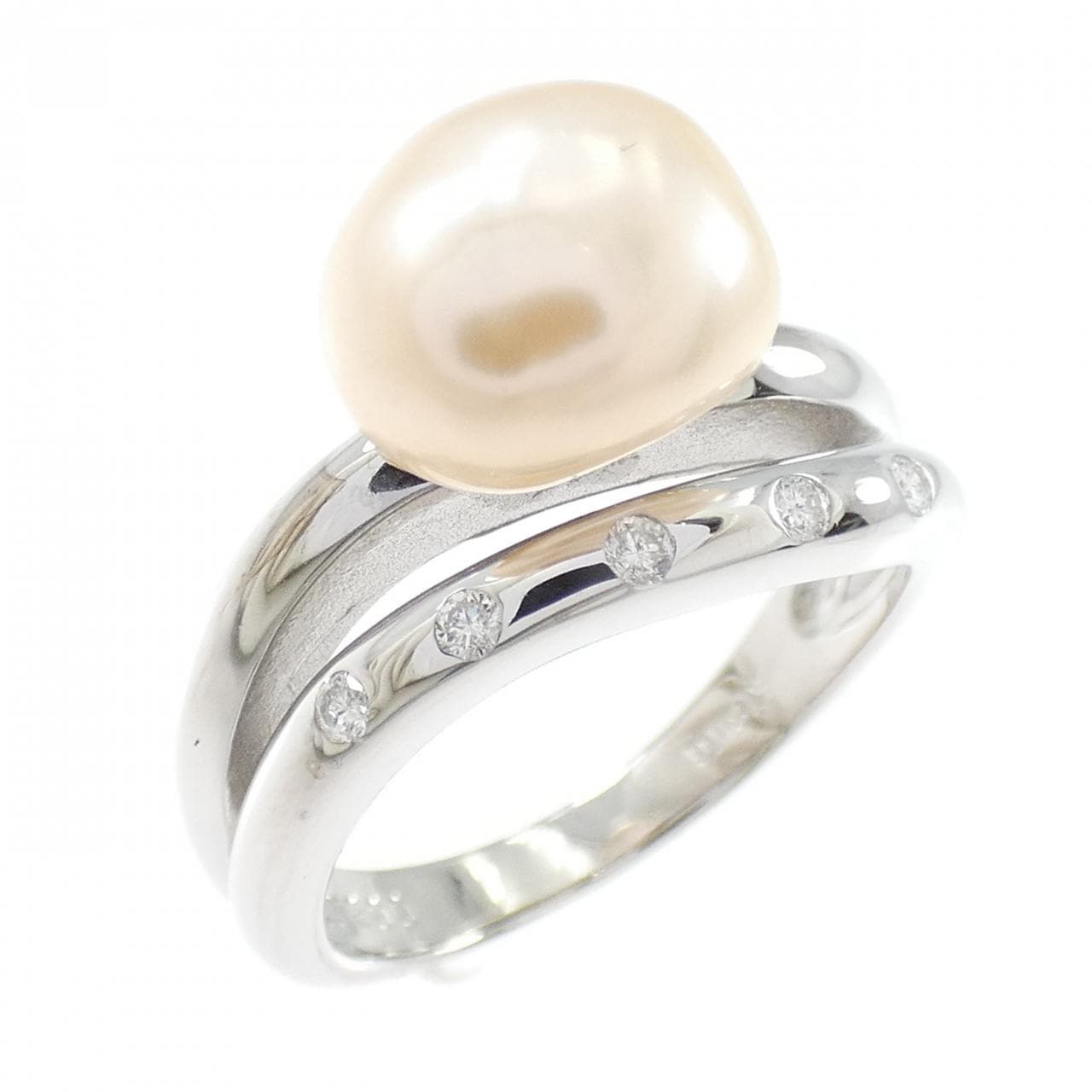 K18WG 淡水パール リング