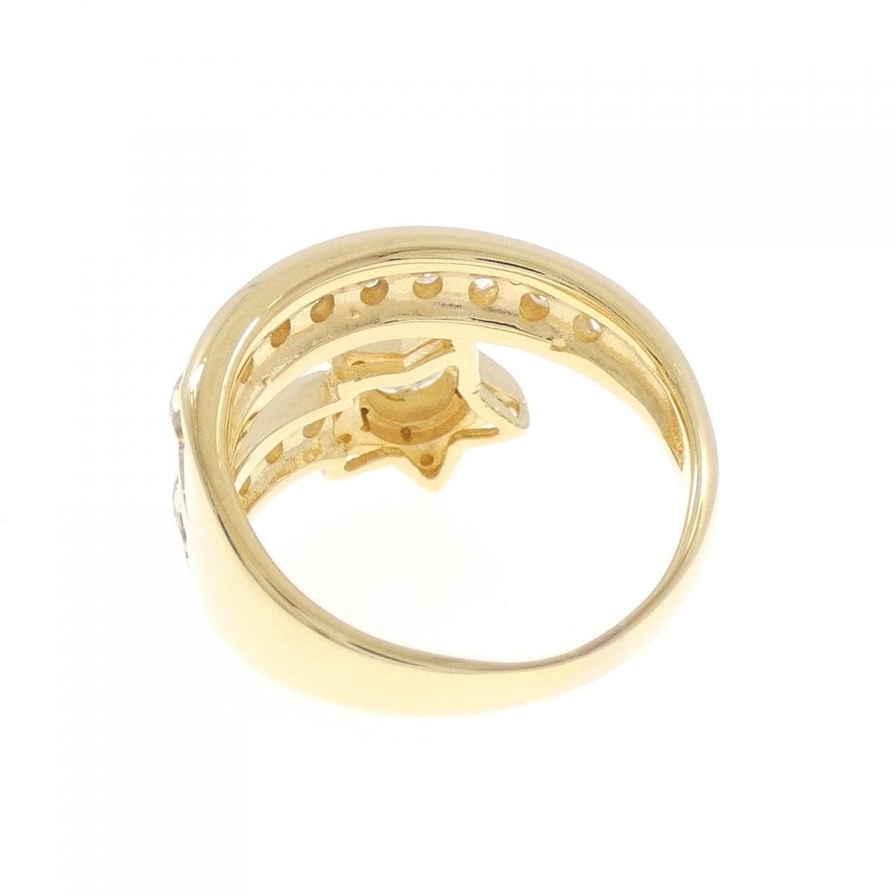 K18YG 星形钻石戒指，1.11克拉