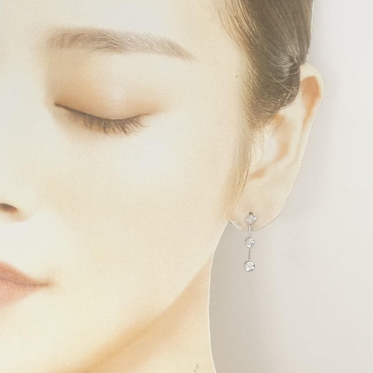K14WG ダイヤモンド ピアス 0.20CT