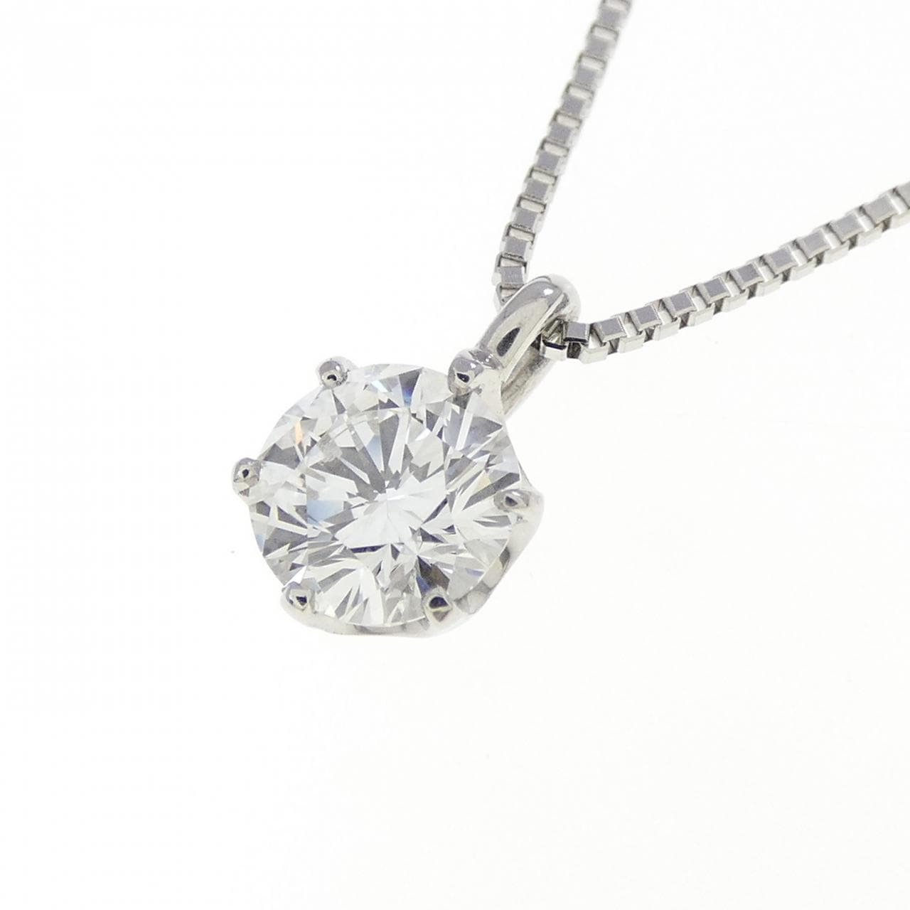 PT900/PT850 ソリティア ダイヤモンド ネックレス 0.505CT D VS1 VG