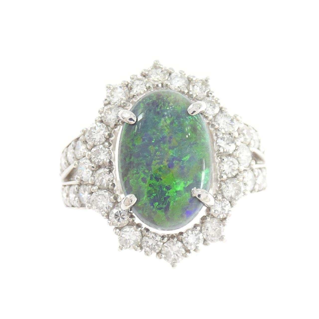 PT950 ブラックオパール リング 2.96CT