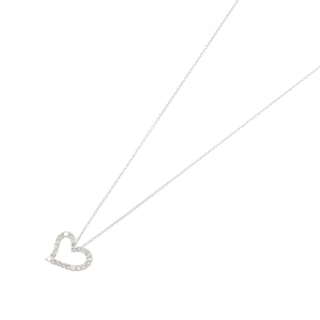 K10WG ハート ダイヤモンド ネックレス 0.20CT