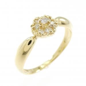 K18YG フラワー ダイヤモンド リング 0.14CT