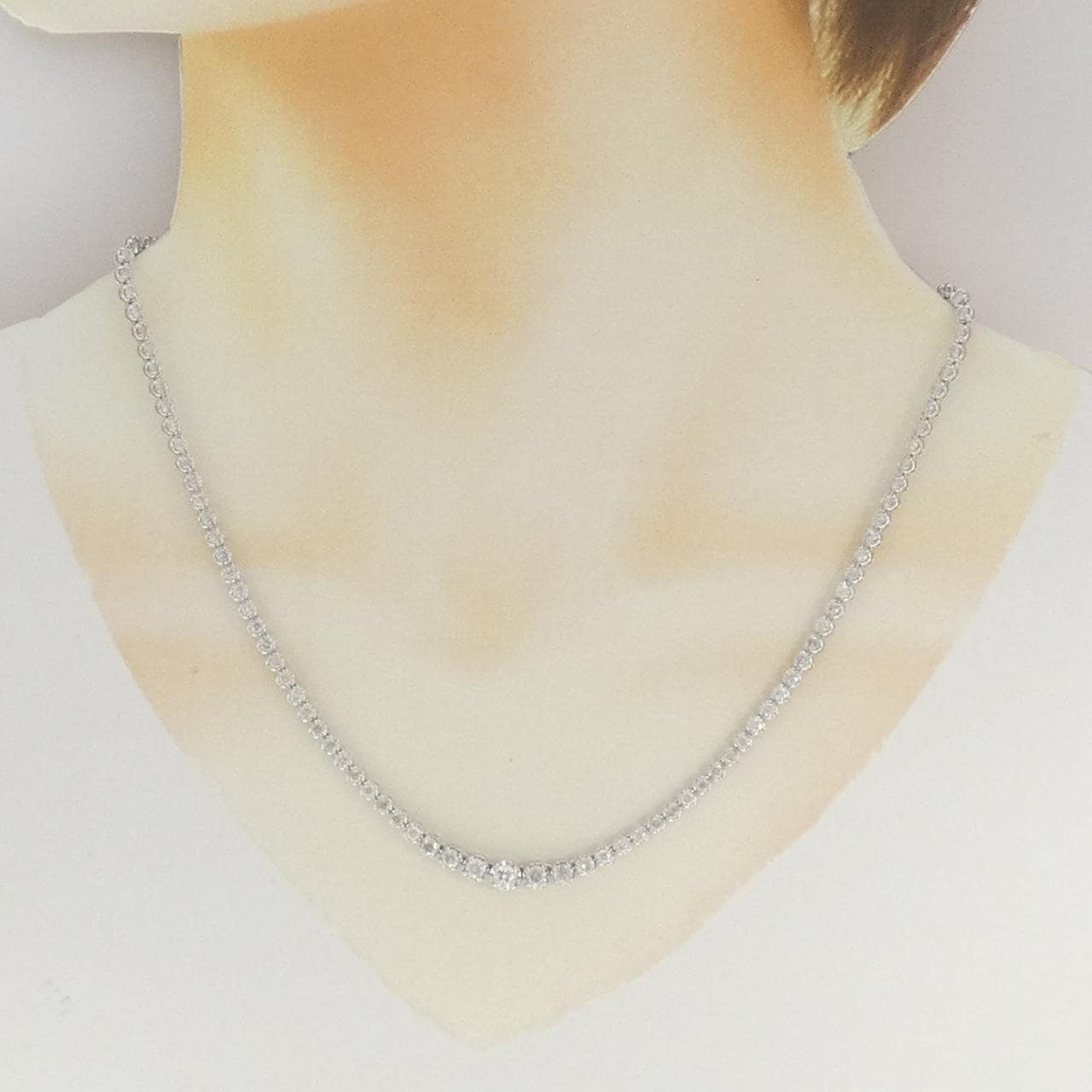 K18WG ダイヤモンド ネックレス 5.00CT