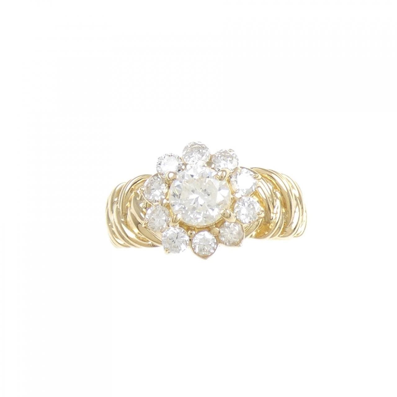 K18YG flower Diamond ring 1.06CT