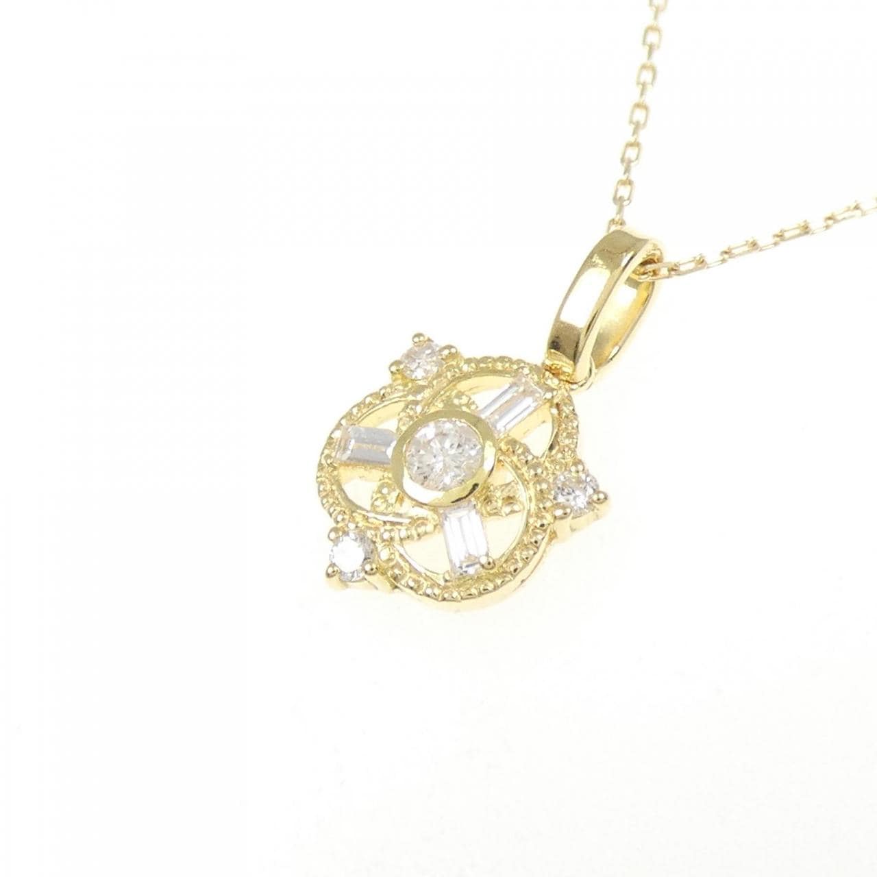 K18YG/K10YG ダイヤモンド ネックレス 0.11CT