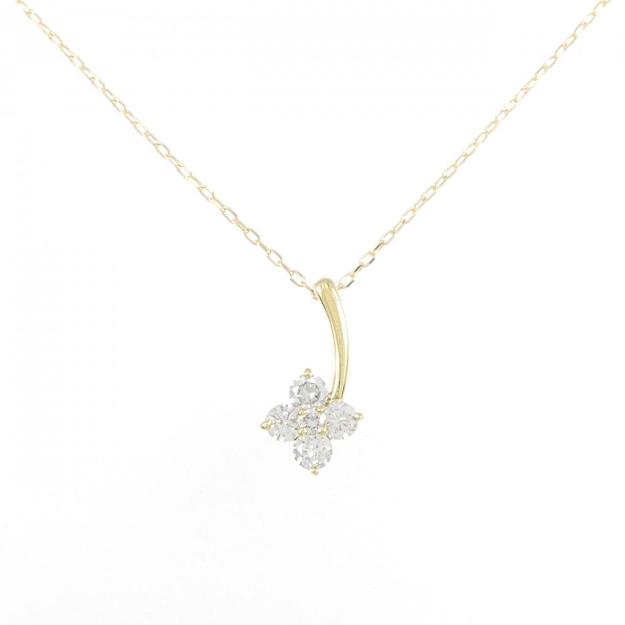 K18YG フラワー ダイヤモンド ネックレス 0.50CT