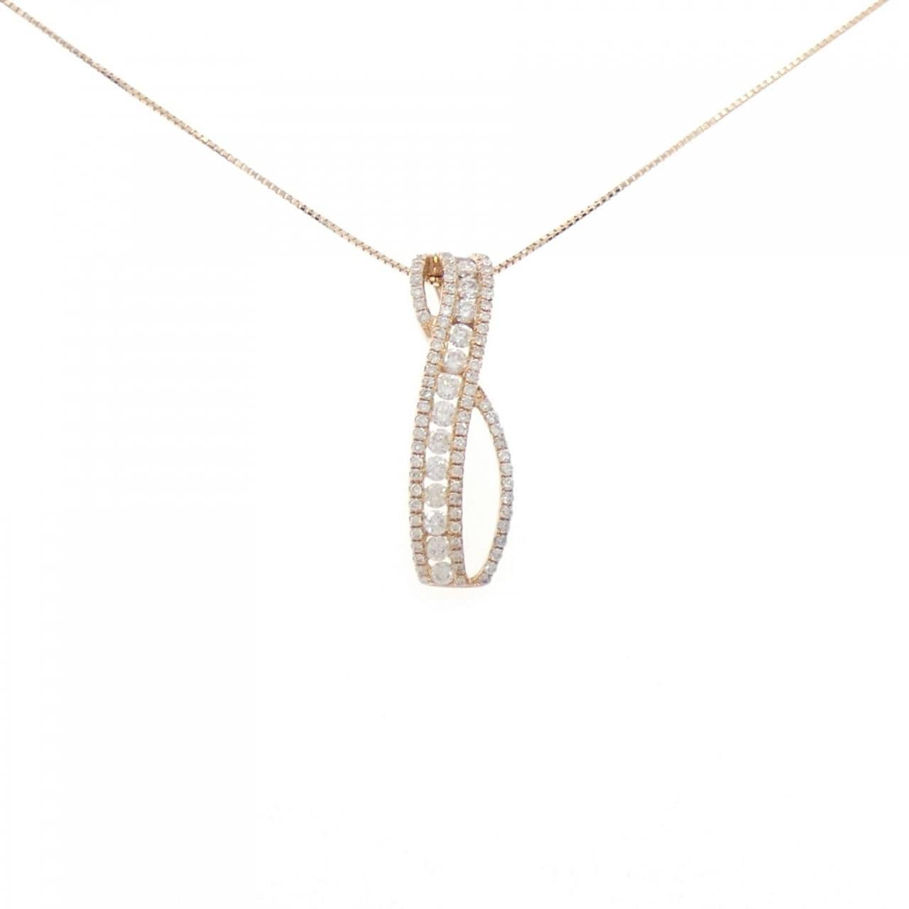 K18PG ダイヤモンド ネックレス 1.00CT