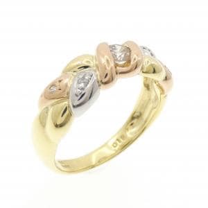 K18YG/PT/K18PG ダイヤモンド リング 0.19CT