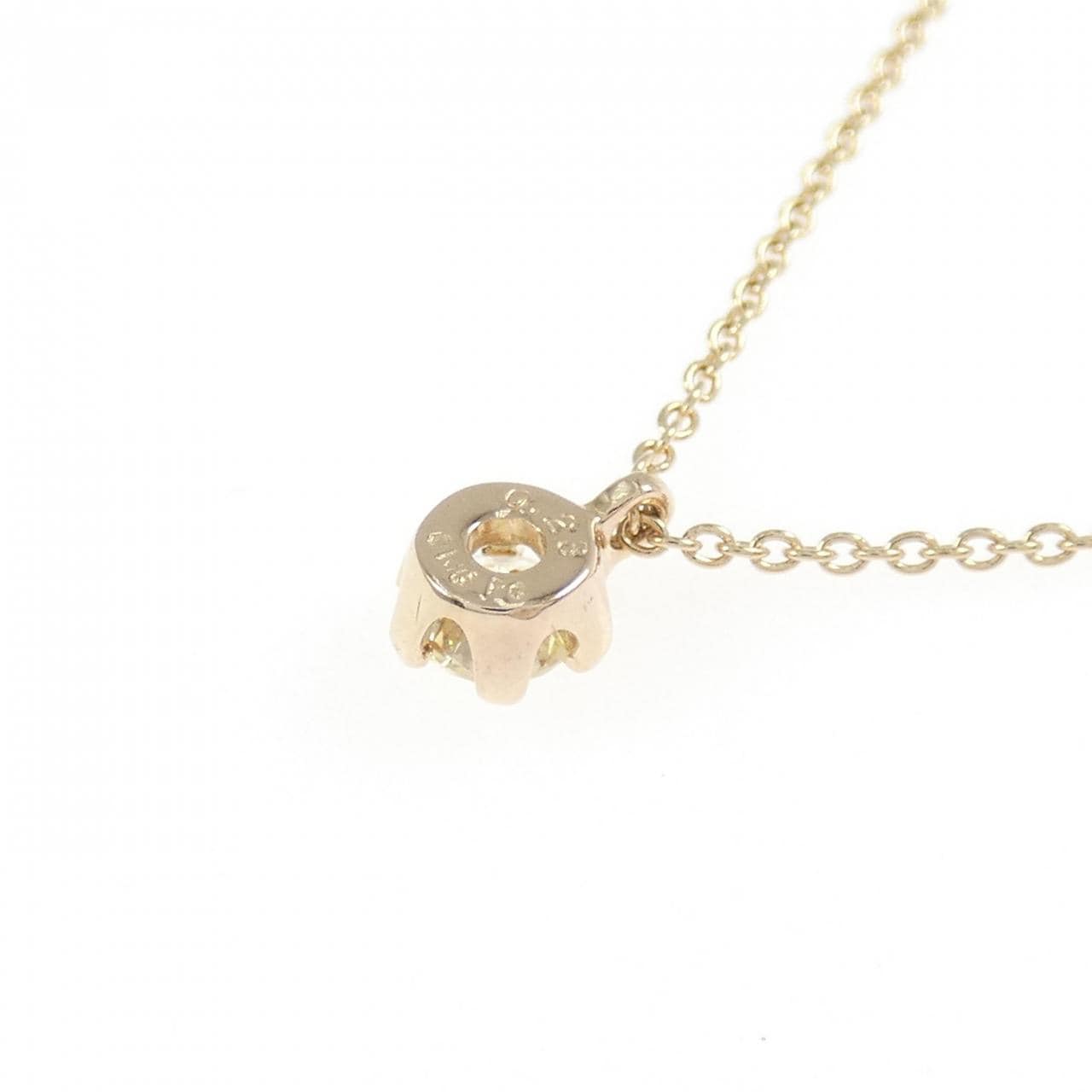K18PG ソリティア ダイヤモンド ネックレス 0.23CT