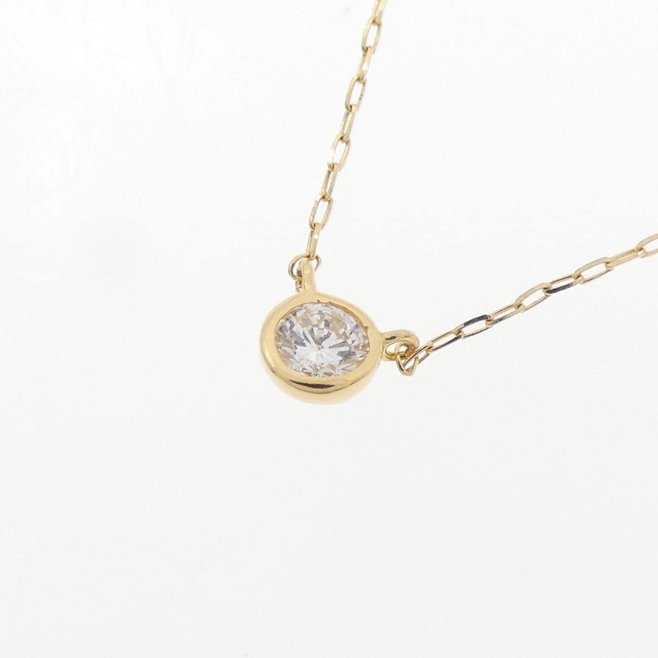 K18YG ソリティア ダイヤモンド ネックレス 0.10CT