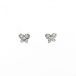 K18WG バタフライ ダイヤモンド ピアス 0.08CT