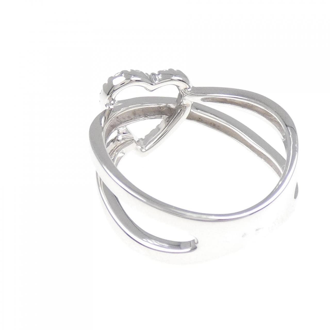 K18WG ハート ダイヤモンド リング 0.11CT