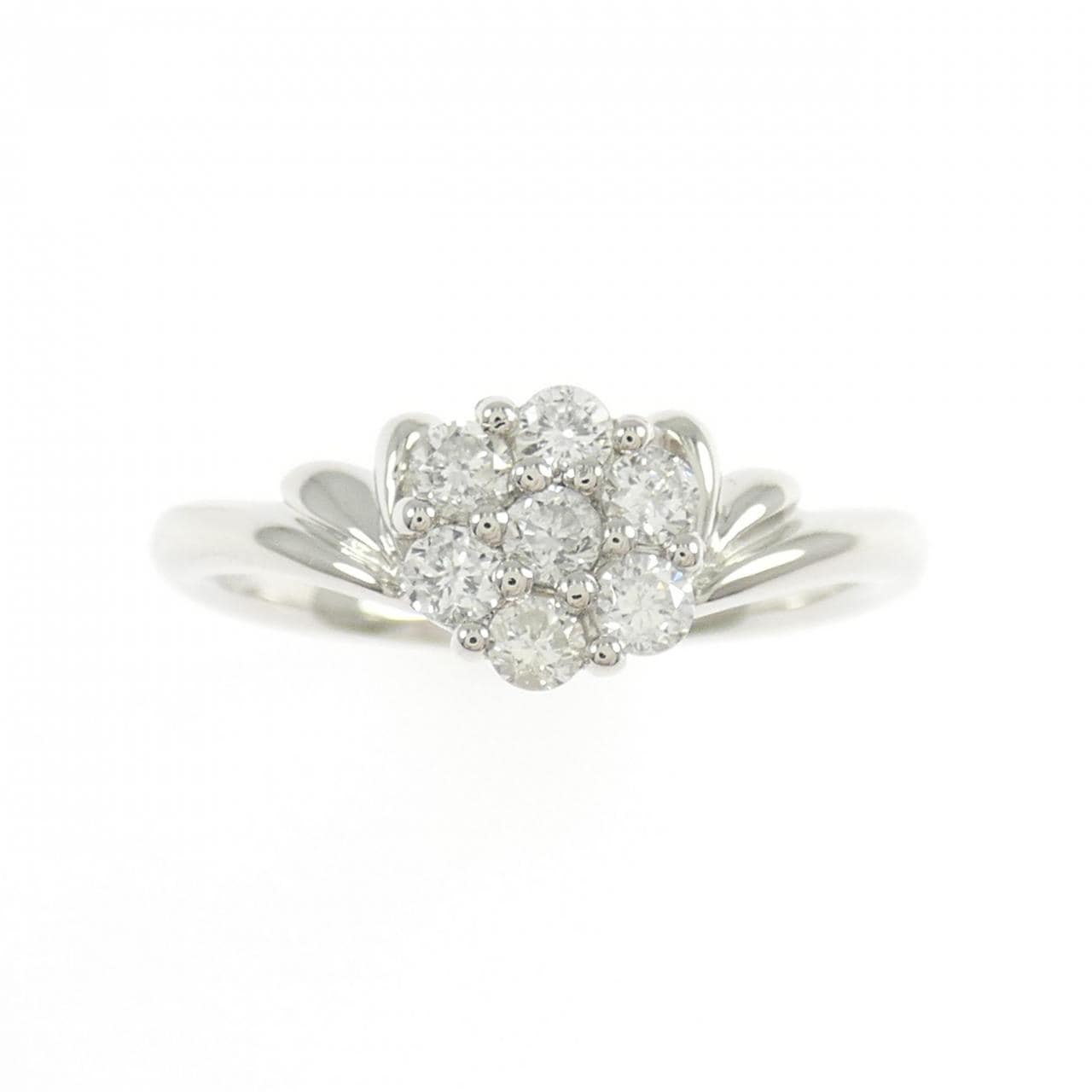 PT900 フラワー ダイヤモンド リング 0.3CT