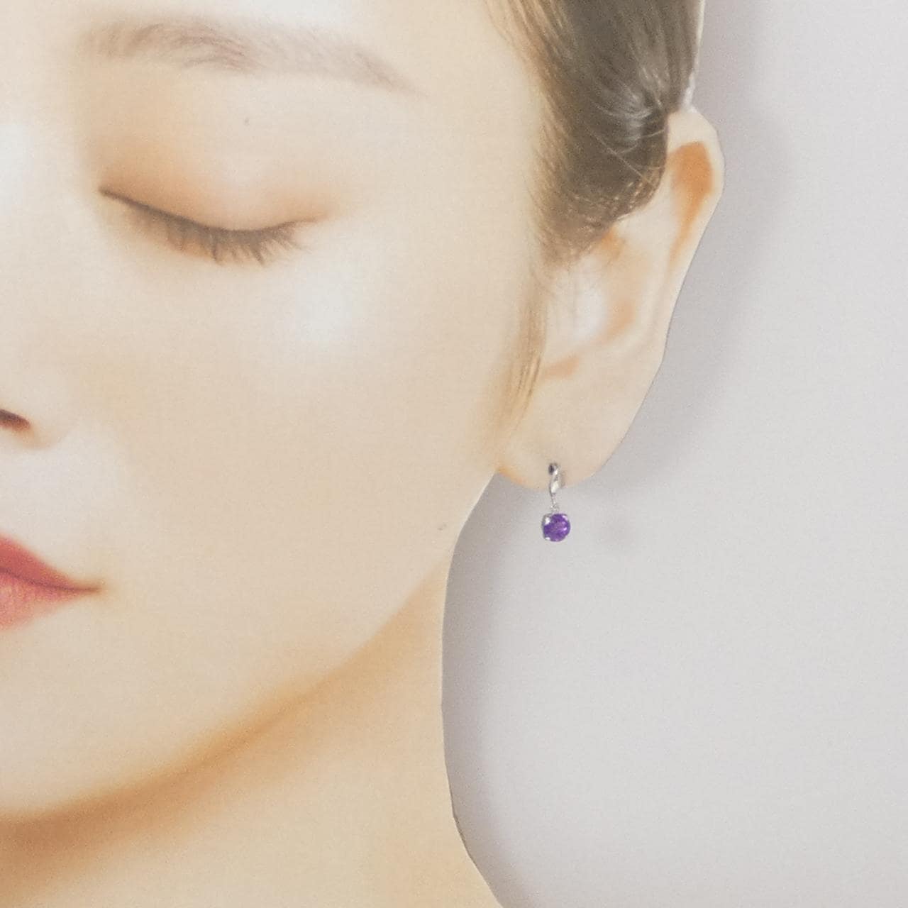 K14WG アメジスト ピアス