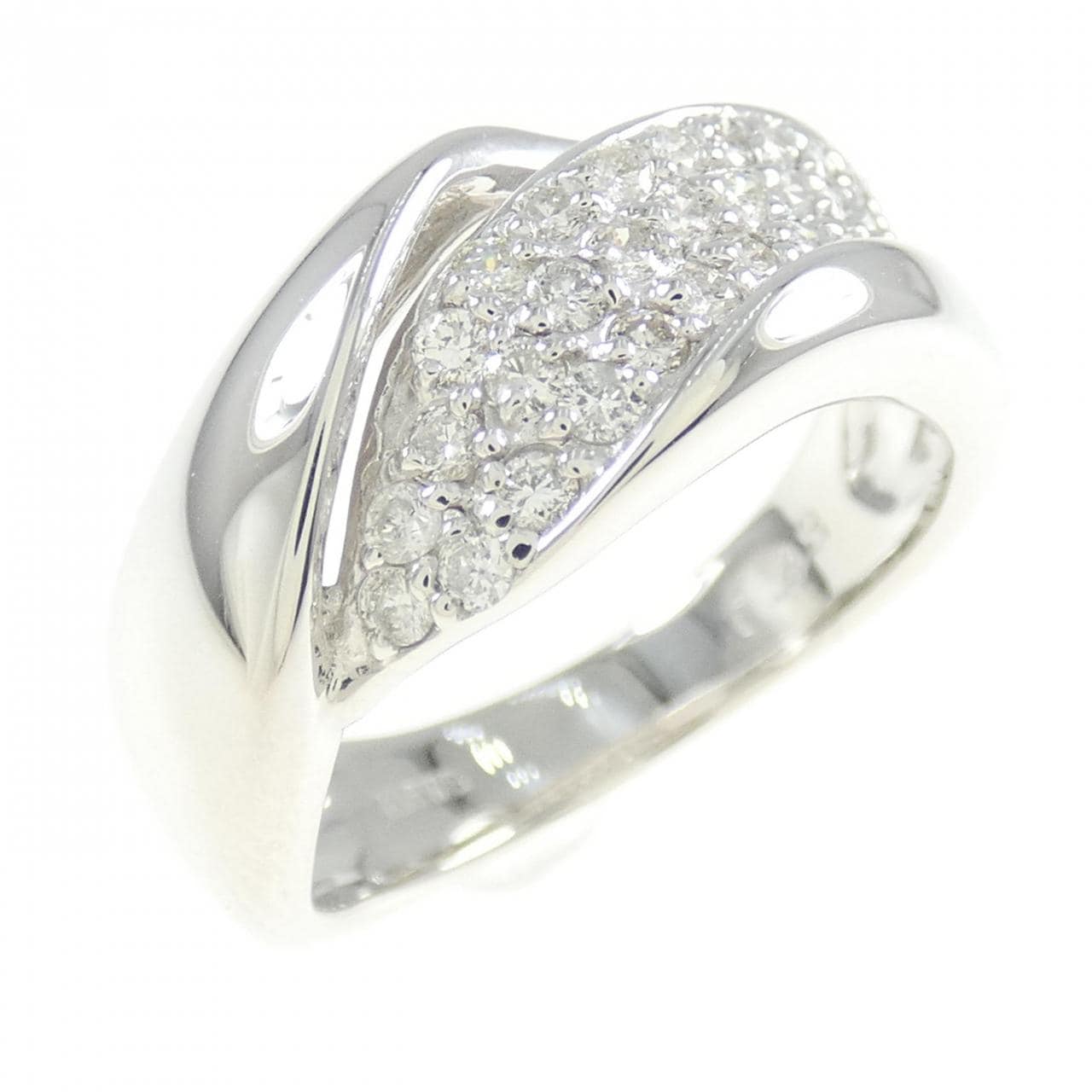 K18WG パヴェ ダイヤモンド リング 0.43CT