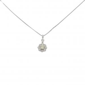 K18WG フラワー ダイヤモンド ネックレス 0.257CT